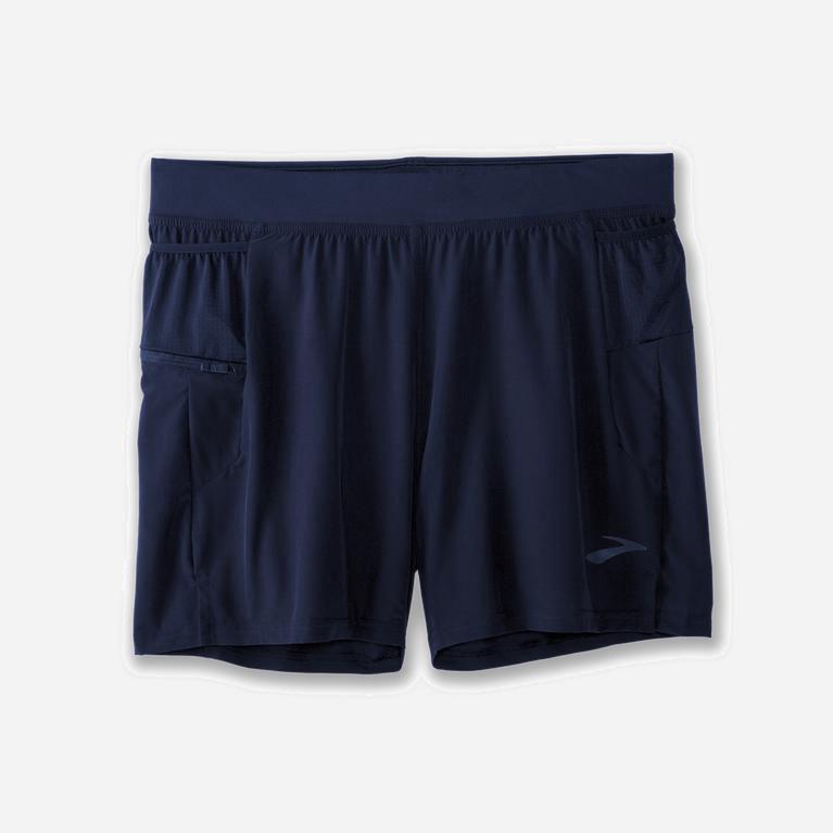 Brooks Sherpa 5 2-In-1 Mens Running Shorts - Navy - Philippines (182496IQA)